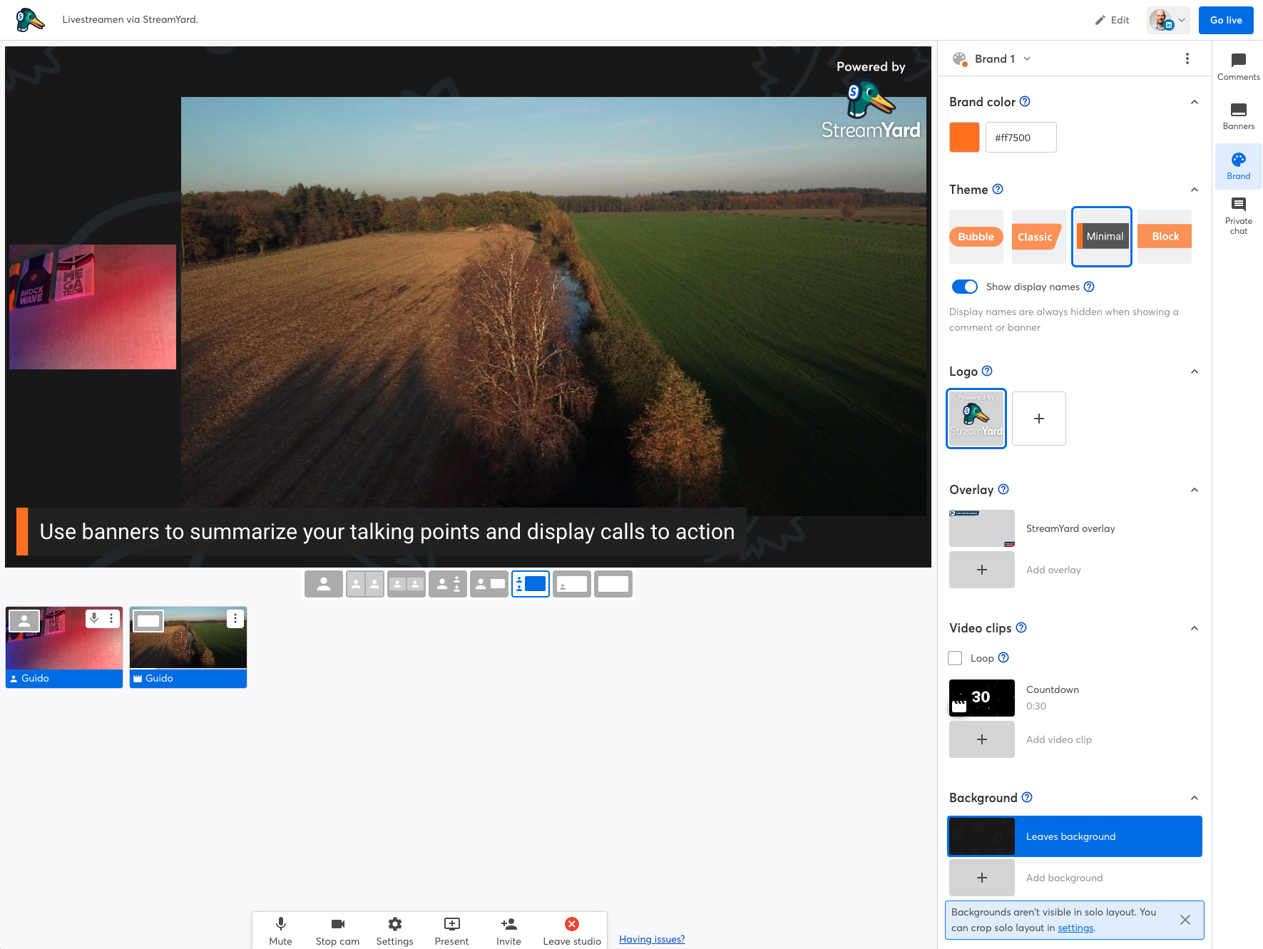 Streamyard Screen Design Zo gebruik je StreamYard - VideoPepper