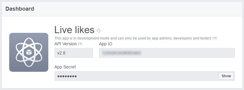 Om likes van een bericht op te halen, moet je een Facebook App-ID en App-secret ophalen