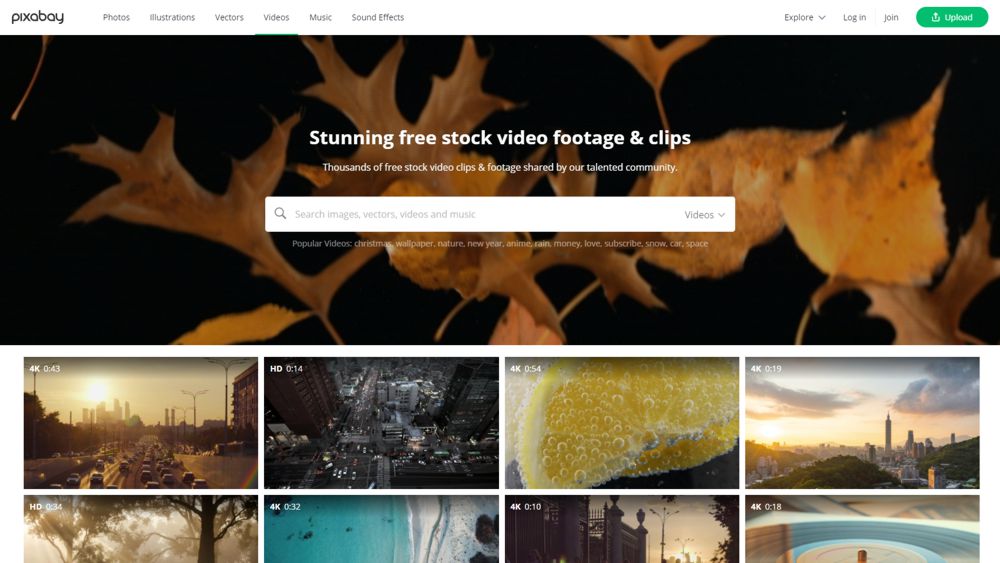Pixabay heeft een grote collectie gratis stock video's en laat ook die op andere sites zien.