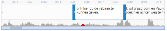 Van elke ondertitel kan de timing aangepast worden.