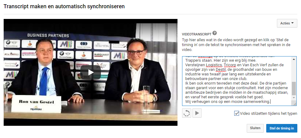 Video ondertiteling toevoegen in YouTube.