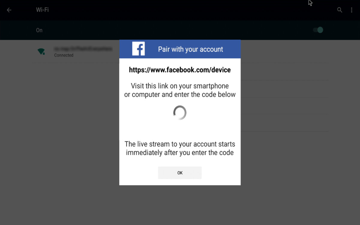Device code ophalen bij Facebook Live met de Webcaster X2.