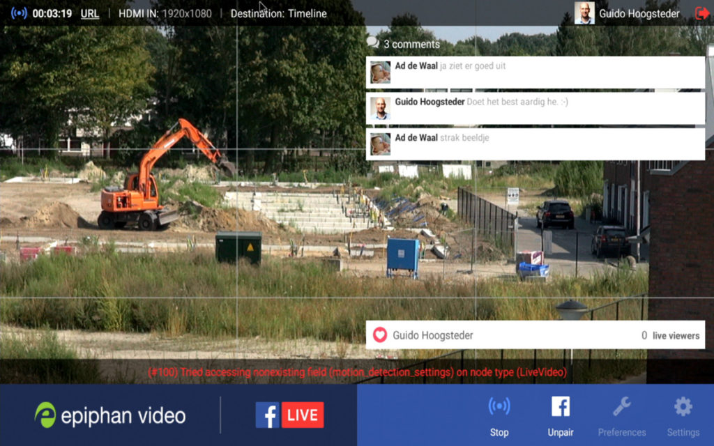 Toon de Facebook Live comments in de Webcaster X2.